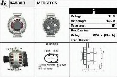 EDR 945380 - Alternator www.autospares.lv