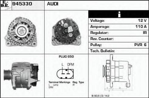 EDR 945330 - Генератор www.autospares.lv