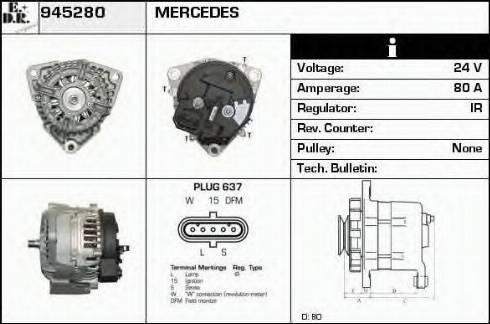 EDR 945280 - Ģenerators www.autospares.lv