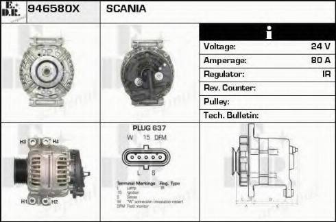 EDR 946580X - Генератор www.autospares.lv