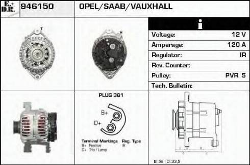 EDR 946150 - Alternator www.autospares.lv