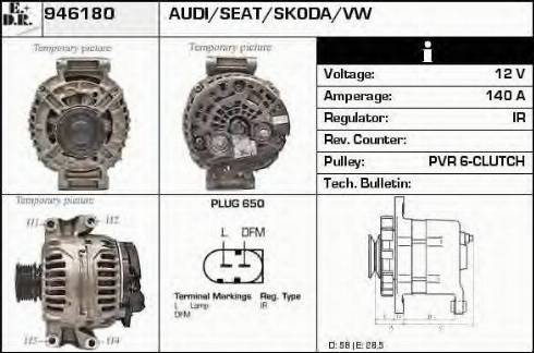 EDR 946180 - Генератор www.autospares.lv