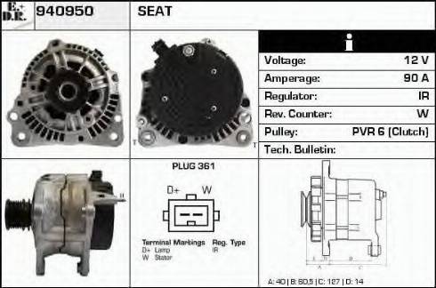 EDR 940950 - Генератор www.autospares.lv