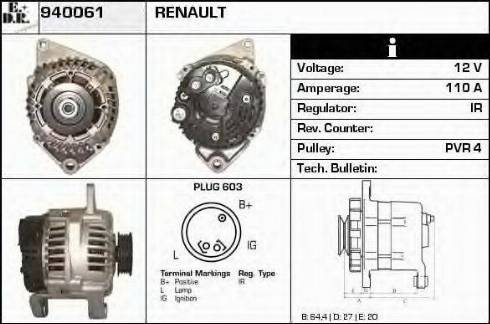 EDR 940061 - Генератор www.autospares.lv