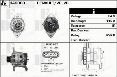 EDR 940003 - Генератор www.autospares.lv