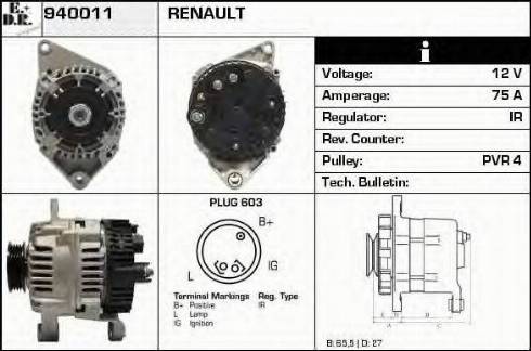 EDR 940011 - Alternator www.autospares.lv