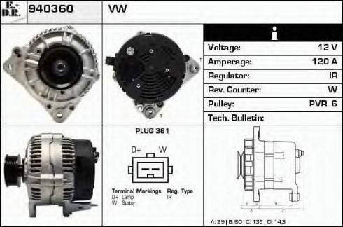 EDR 940360 - Ģenerators www.autospares.lv