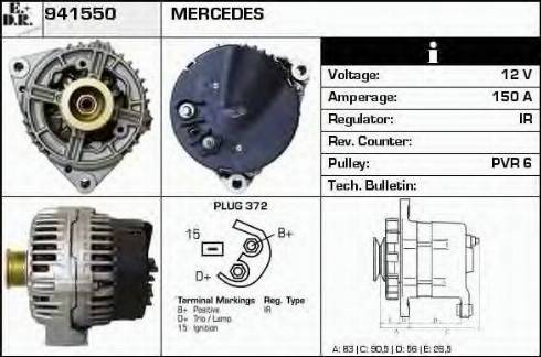 EDR 941550 - Генератор www.autospares.lv