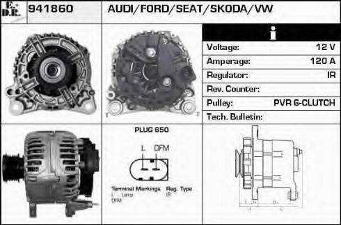 EDR 941860 - Alternator www.autospares.lv