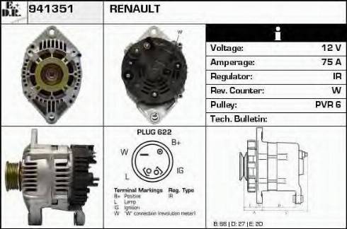 EDR 941351 - Alternator www.autospares.lv