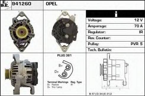 EDR 941260 - Alternator www.autospares.lv