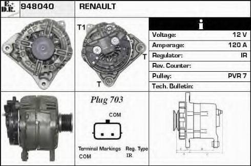 EDR 948040 - Генератор www.autospares.lv