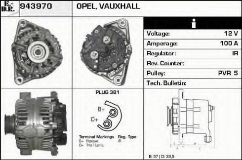 EDR 943970 - Alternator www.autospares.lv