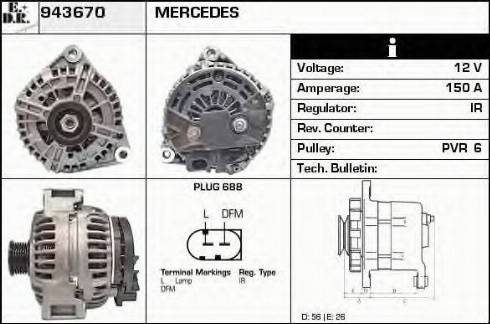 EDR 943670 - Ģenerators www.autospares.lv