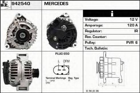 EDR 942540 - Ģenerators www.autospares.lv