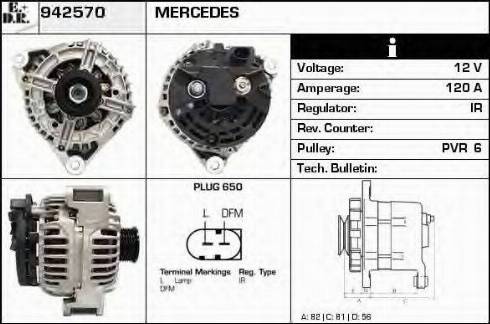 EDR 942570 - Alternator www.autospares.lv