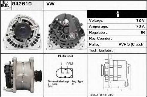 EDR 942610 - Alternator www.autospares.lv