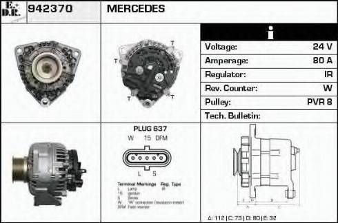 EDR 942370 - Ģenerators www.autospares.lv