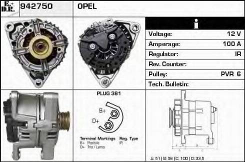 EDR 942750 - Генератор www.autospares.lv