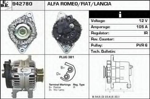 EDR 942780 - Alternator www.autospares.lv