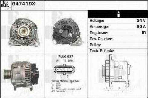 EDR 947410X - Генератор www.autospares.lv