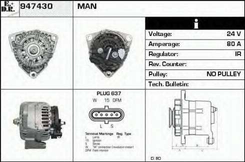 EDR 947430 - Ģenerators www.autospares.lv