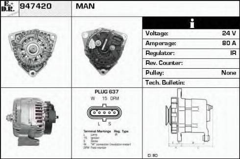 EDR 947420 - Ģenerators www.autospares.lv