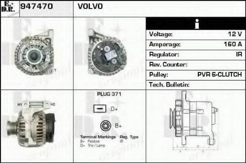 EDR 947470 - Генератор www.autospares.lv