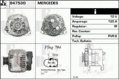 EDR 947530 - Alternator www.autospares.lv