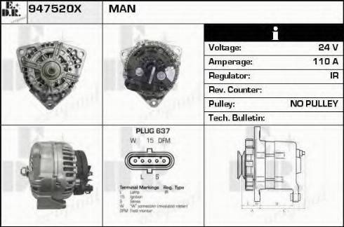 EDR 947520X - Ģenerators www.autospares.lv