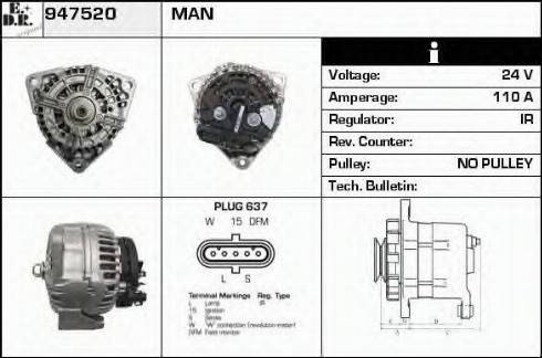 EDR 947520 - Ģenerators www.autospares.lv