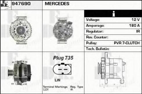 EDR 947690 - Alternator www.autospares.lv