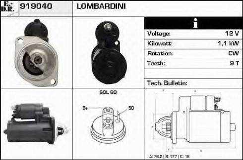 EDR 919040 - Стартер www.autospares.lv