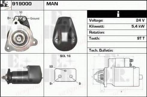 EDR 919000 - Starteris www.autospares.lv