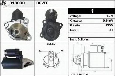 EDR 919030 - Starteris www.autospares.lv