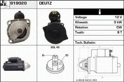 EDR 919020 - Стартер www.autospares.lv