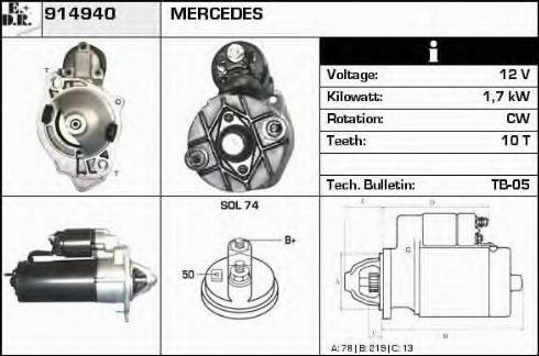 EDR 914940 - Starter www.autospares.lv