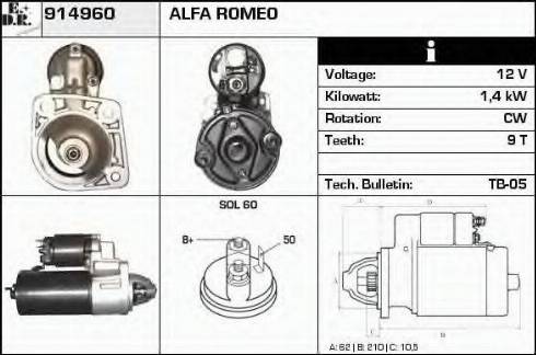 EDR 914960 - Starteris www.autospares.lv