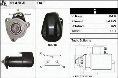 EDR 914560 - Starteris www.autospares.lv