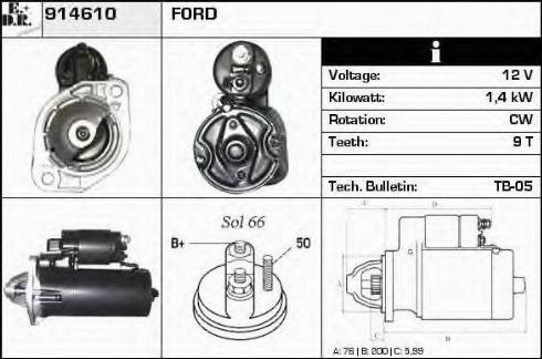 EDR 914610 - Starter www.autospares.lv