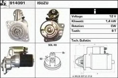 EDR 914091 - Starter www.autospares.lv