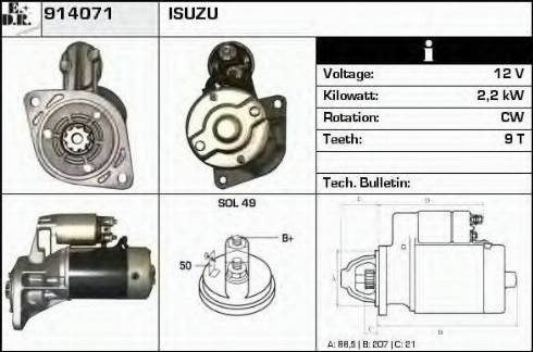 EDR 914071 - Starter www.autospares.lv