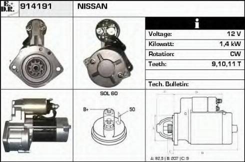 EDR 914191 - Стартер www.autospares.lv