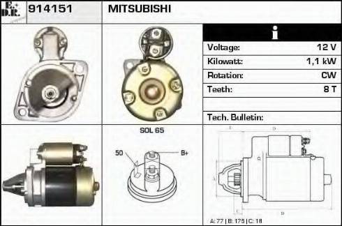 EDR 914151 - Starter www.autospares.lv