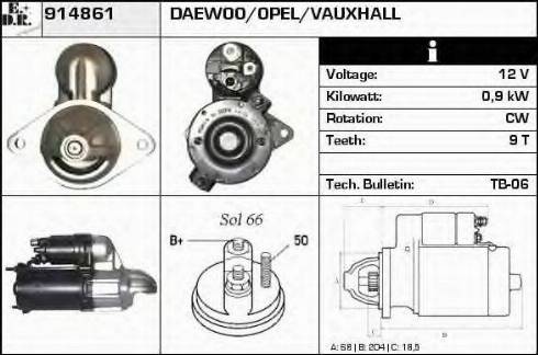 EDR 914861 - Starter www.autospares.lv