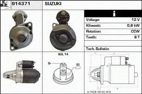 EDR 914371 - Starteris www.autospares.lv