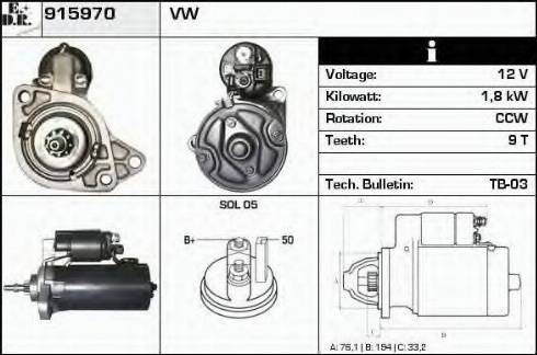 EDR 915970 - Starteris www.autospares.lv