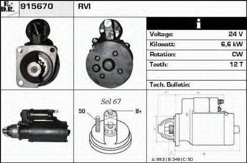 EDR 915670 - Стартер www.autospares.lv