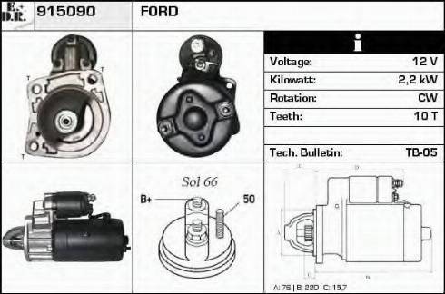 EDR 915090 - Starteris www.autospares.lv