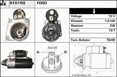 EDR 915150 - Starteris www.autospares.lv